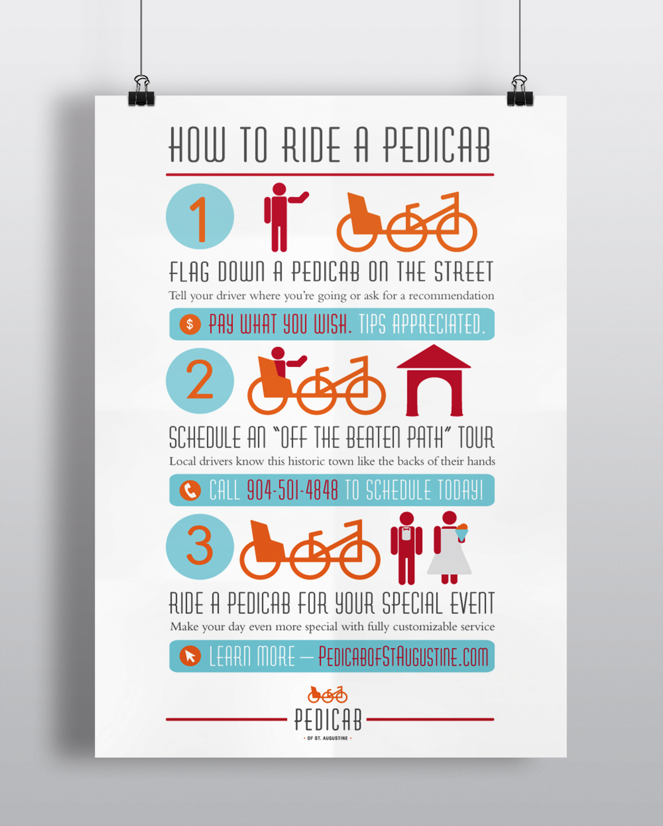 Pedicab of St. Augustine Brand Poster Designed by Just Make Things