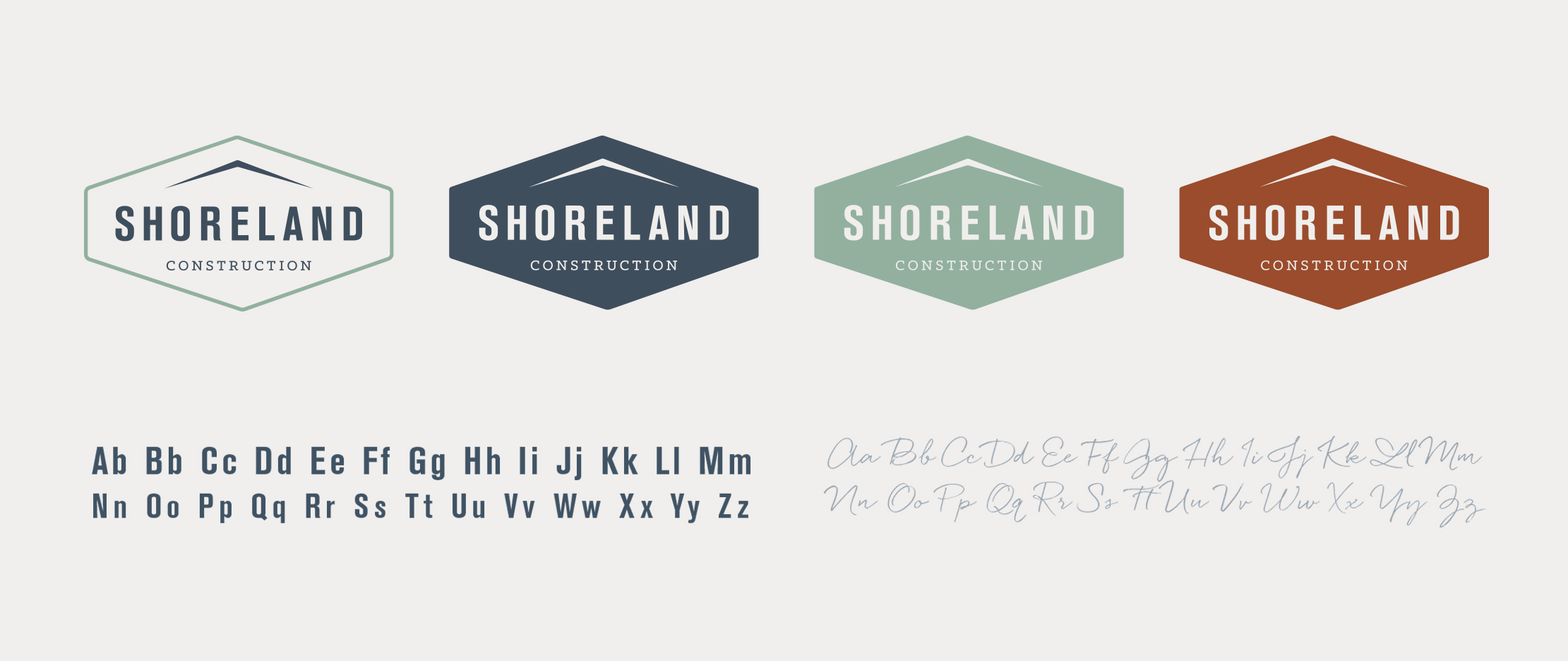 Shoreland Construction Brand Badges Designed by Just Make Things