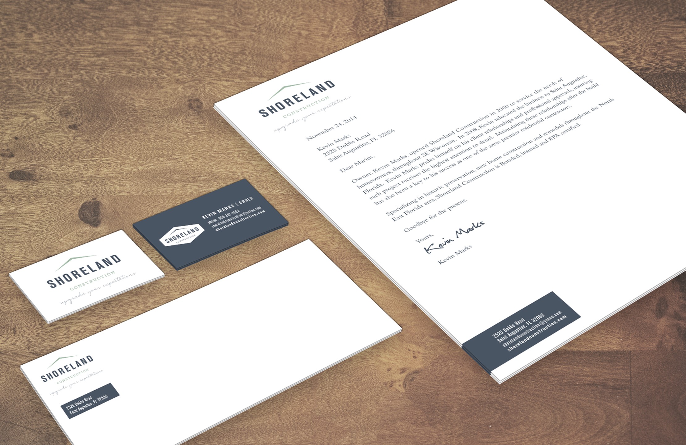 Shoreland Construction Branding Stationery by Just Make Things